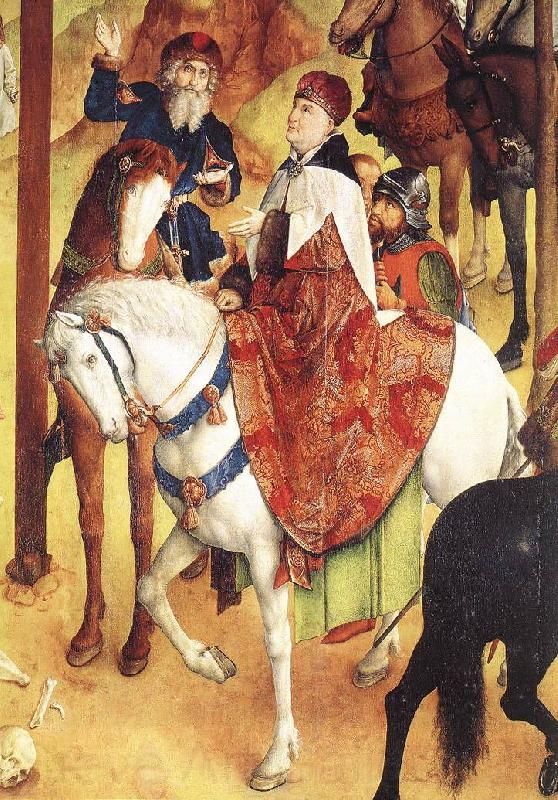 GOES, Hugo van der Calvary Triptych (detail) Spain oil painting art